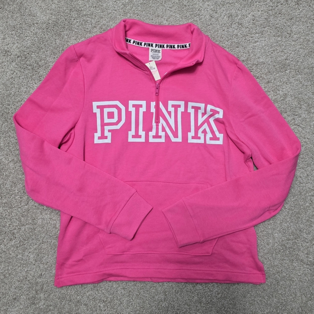 Victorias Secret Pink Quarter-Zip Pullover Large